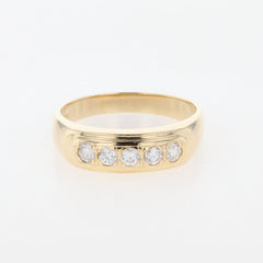 メレダイヤ デザインリング YG イエローゴールド 指輪 リング 13号 K18 ダイヤモンド レディース 【中古】nbjwl