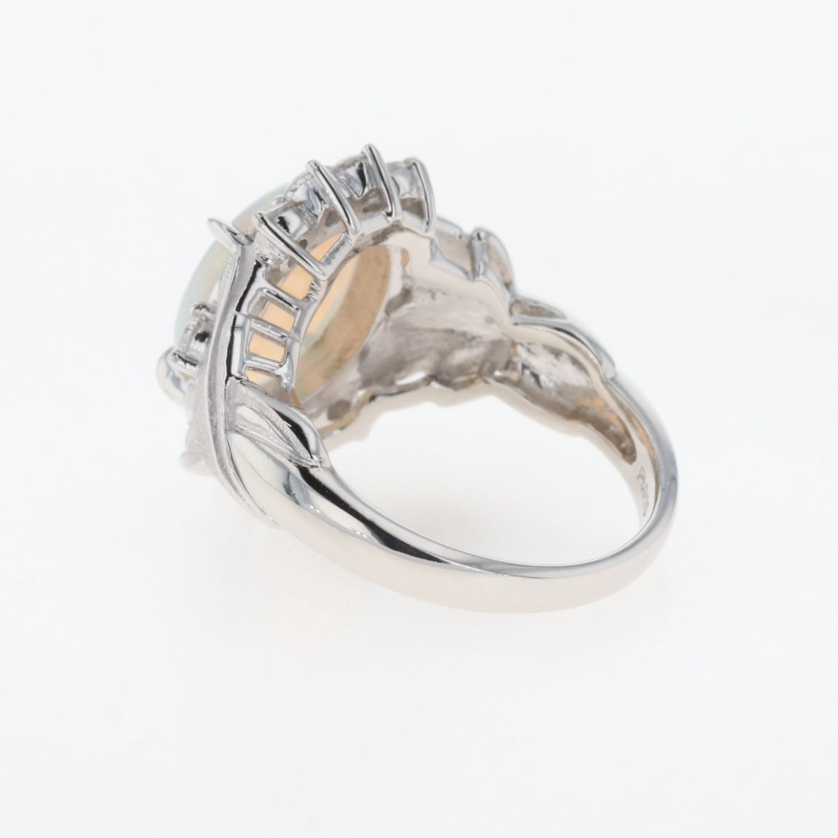 美品 Pt900 プラチナ リング 指輪 オパール ダイヤ 0.20ct 【1