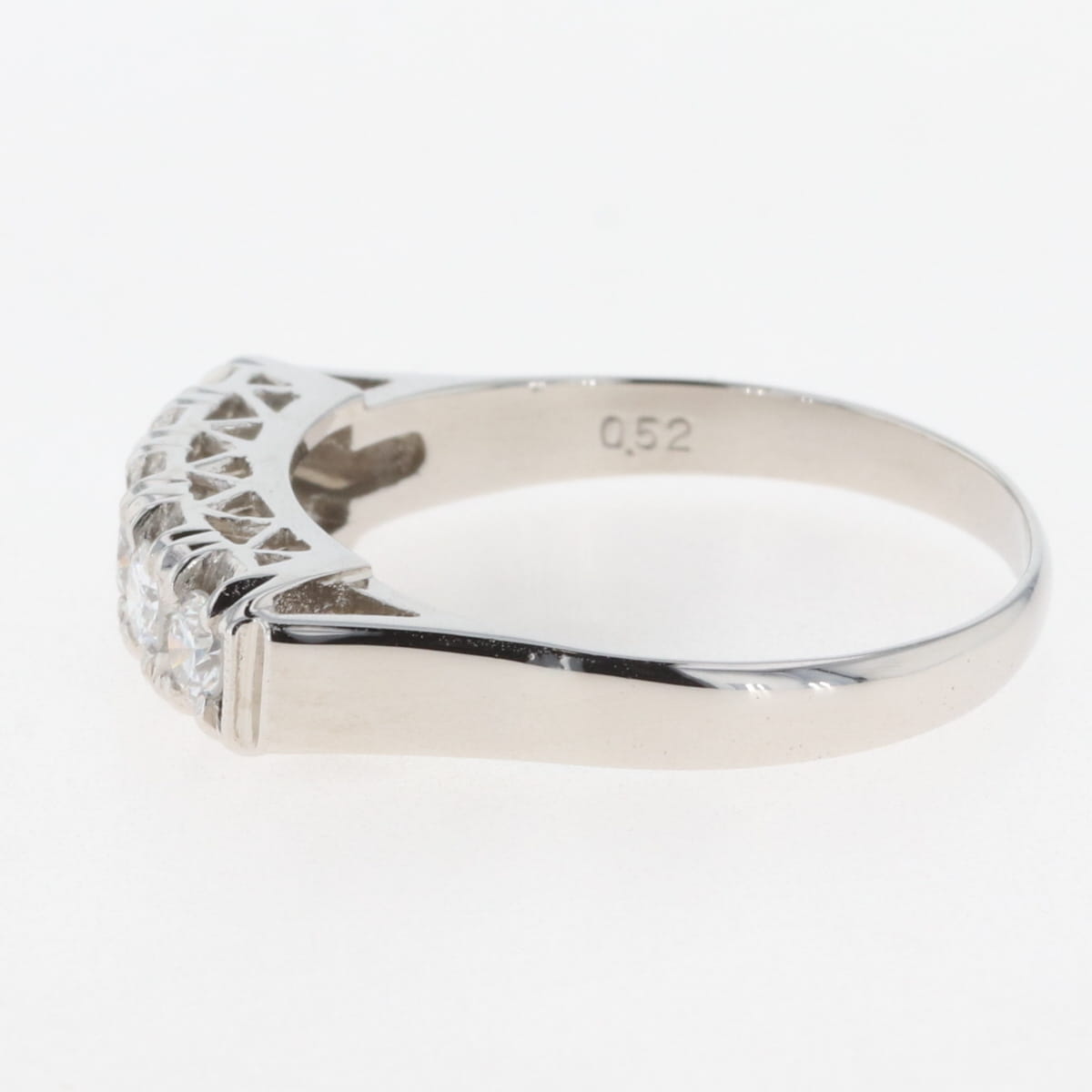 メレダイヤ デザインリング プラチナ 指輪 リング 17号 Pt850 ダイヤモンド レディース 【中古】 