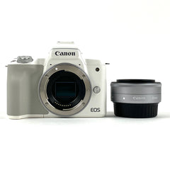 キヤノン Canon EOS Kiss M ホワイト ＋ EF-M 22mm F2 STM デジタル ミラーレス 一眼カメラ 【中古】