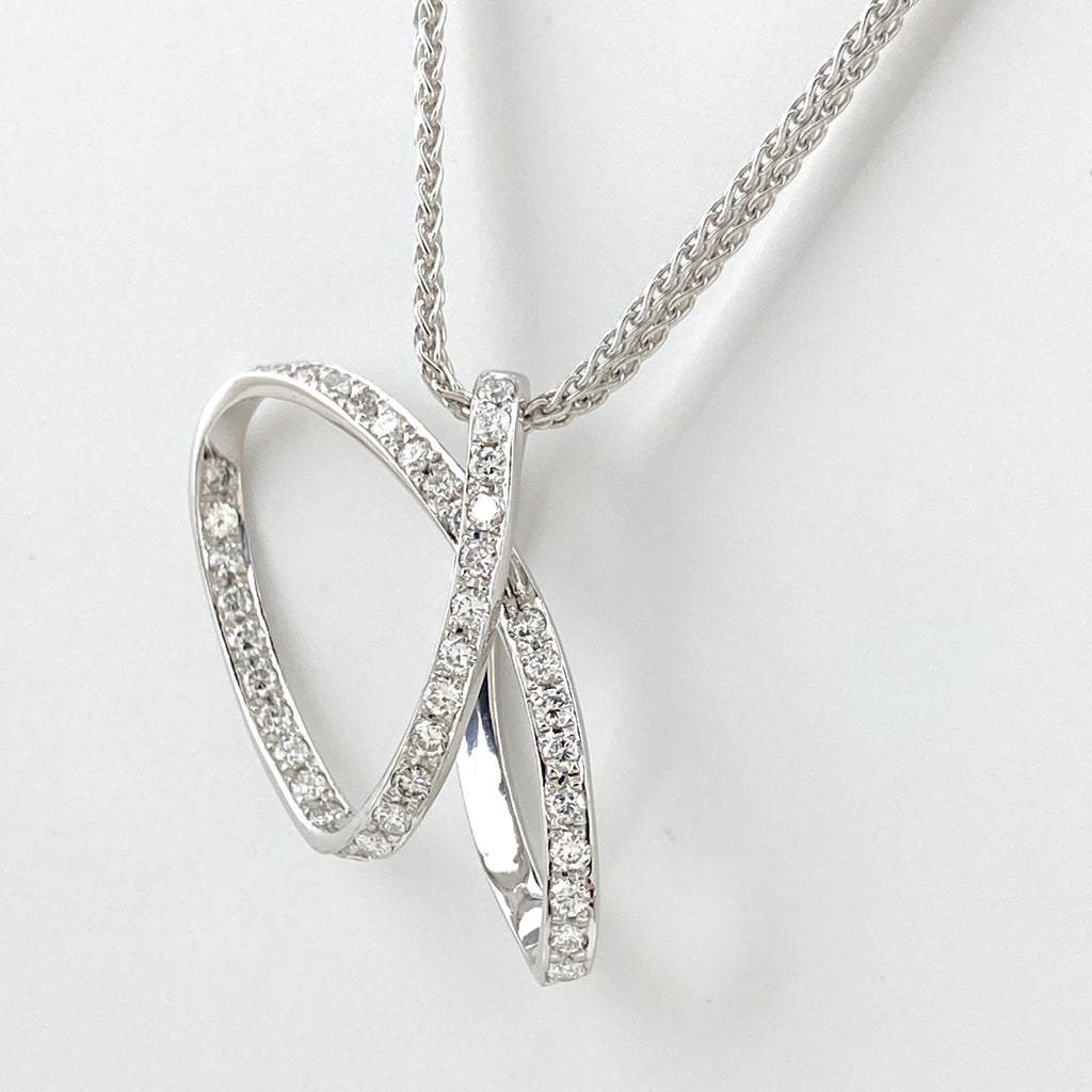 メレダイヤ デザインネックレス ペンダント 2連 ネックレス 750 ダイヤモンド レディース 【中古】 , ラッピング可