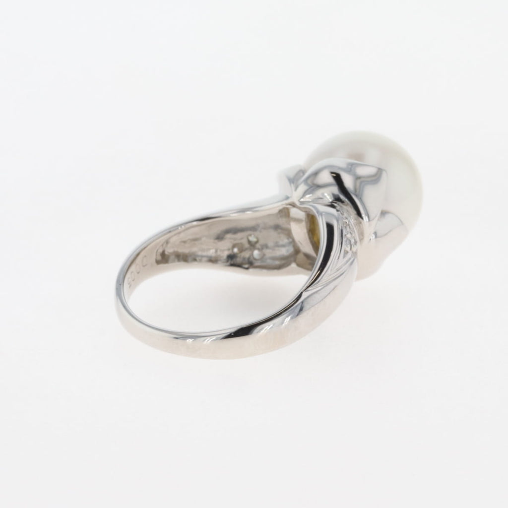 パール デザインリング プラチナ 指輪 メレダイヤ 真珠 リング 11.5号 Pt850 パール ダイヤモンド レディース 【中古】 
 ラッピング可