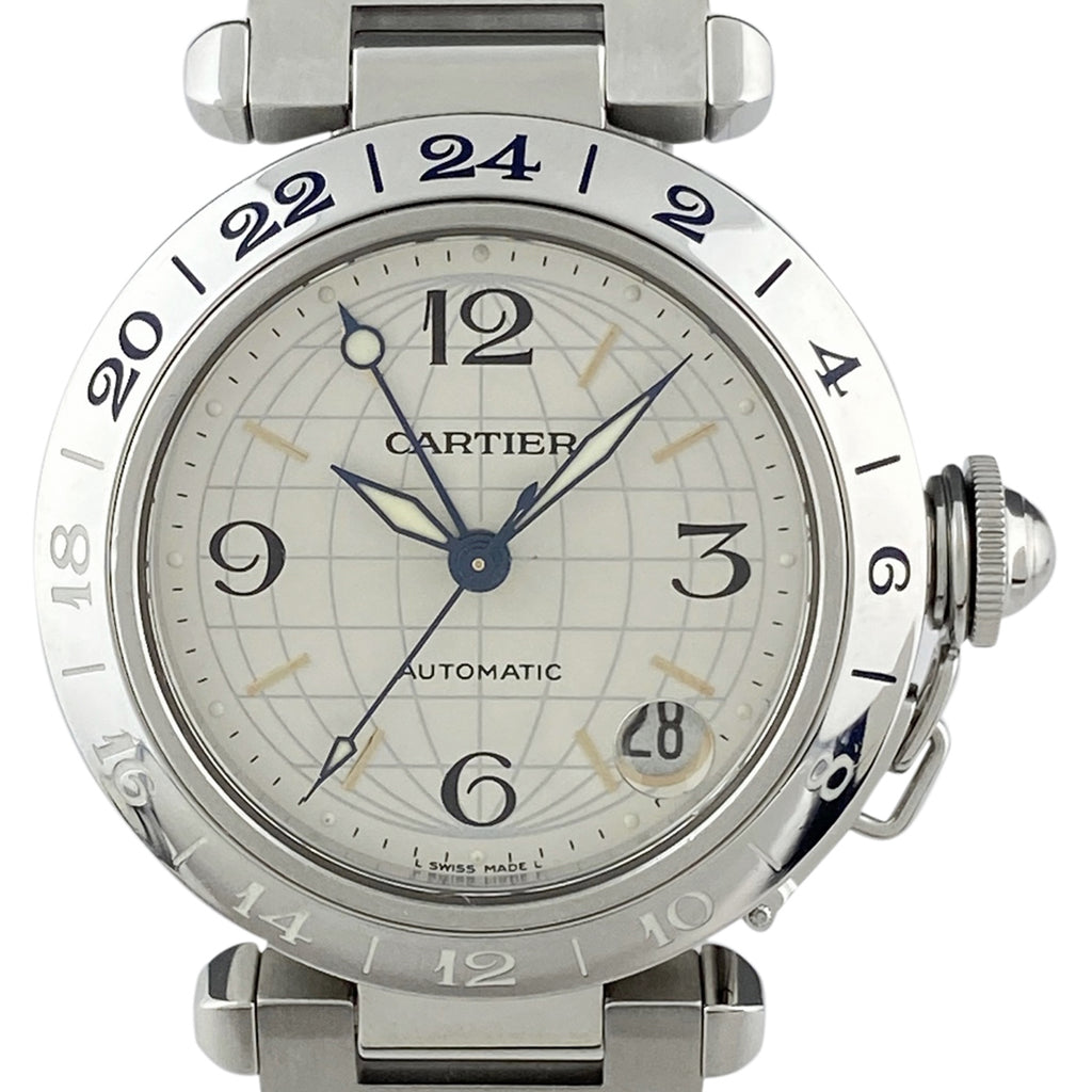 カルティエ パシャC メリディアン GMT W31029M7 腕時計 SS 自動巻き シルバー ユニセックス 【中古】 