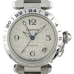 カルティエ パシャC メリディアン GMT W31029M7 腕時計 SS 自動巻き シルバー ユニセックス 【中古】 
 ラッピング可