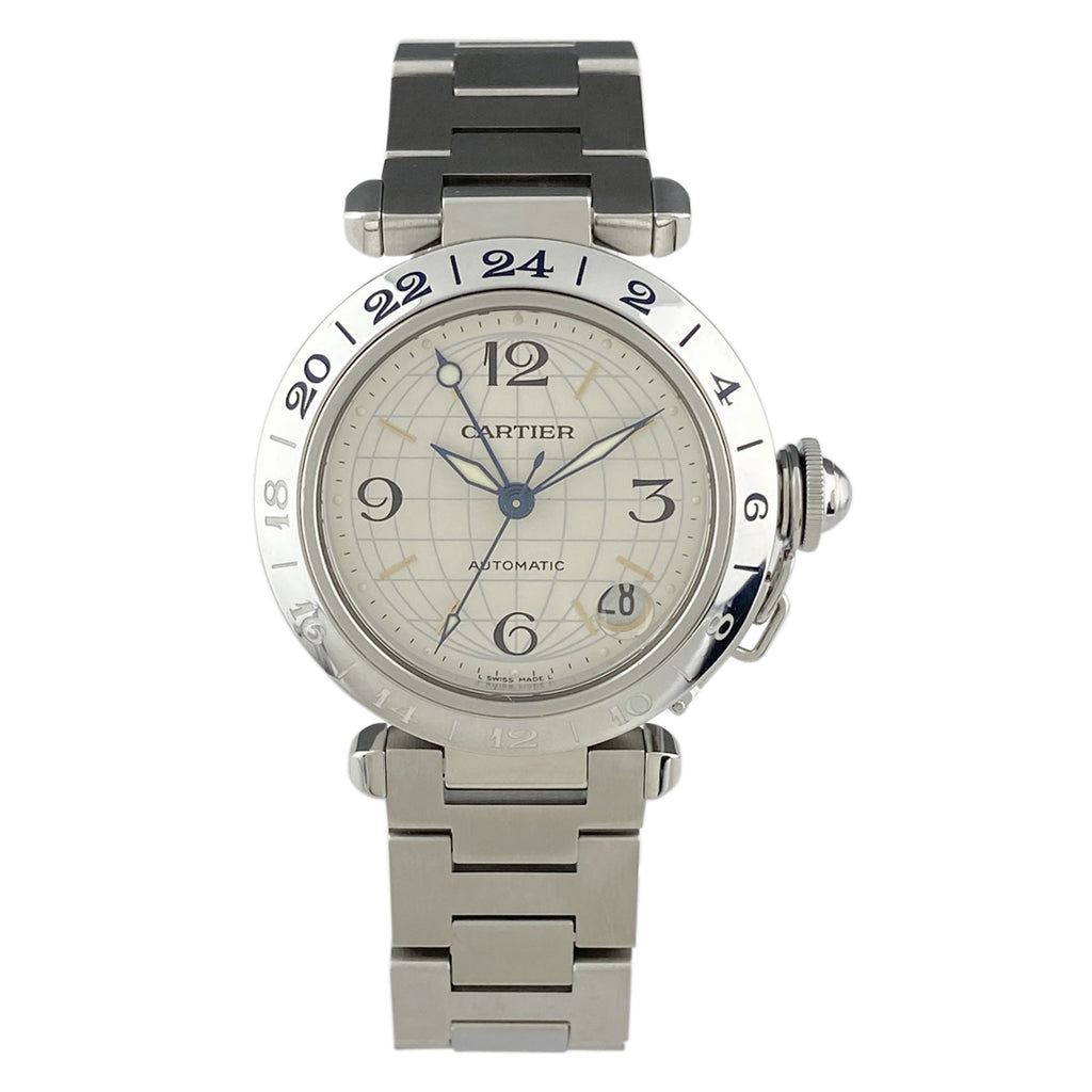 カルティエ パシャC メリディアン GMT W31029M7 腕時計 SS 自動巻き シルバー ユニセックス 【中古】 