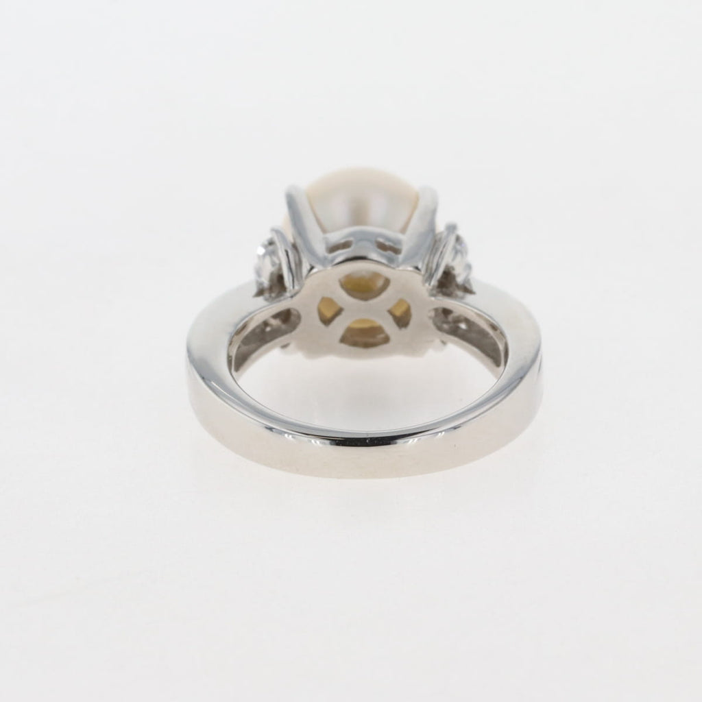 パール デザインリング プラチナ 指輪 メレダイヤ リング 10号 Pt900 パール ダイヤモンド レディース 【中古】 
 ラッピング可