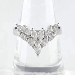 メレダイヤ デザインリング プラチナ 指輪 リング 18号 Pt900 ダイヤモンド メンズ 【中古】 
 ラッピング可