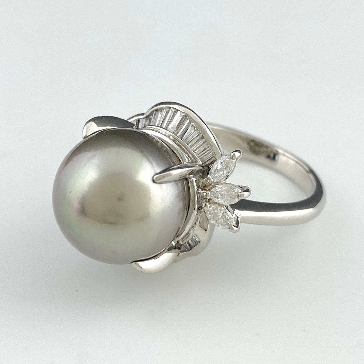 結婚指輪天然  パール ダイヤモンド 真珠 リング プラチナ PT900