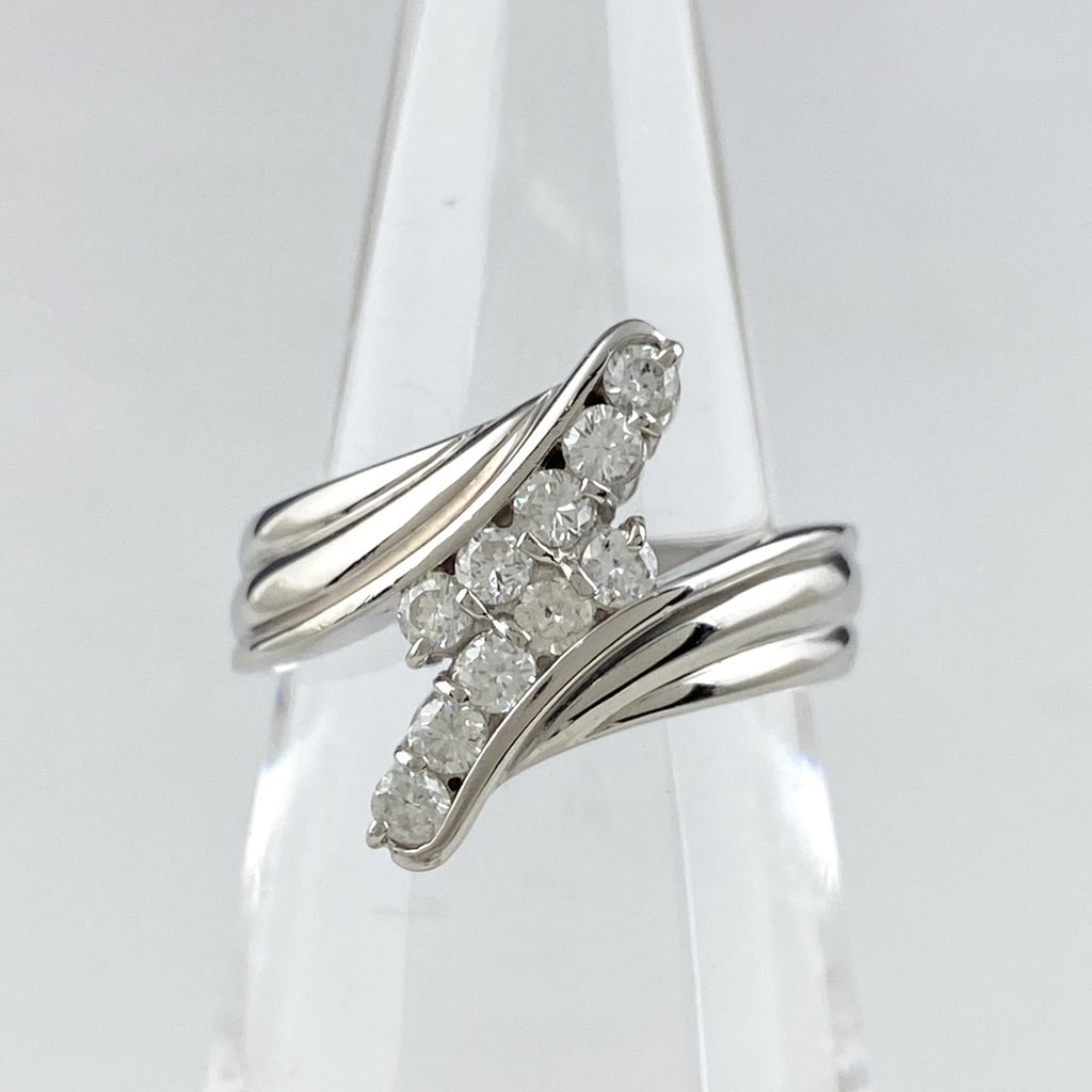 メレダイヤ デザインリング プラチナ 指輪 リング 12号 Pt900 ダイヤモンド レディース 【中古】 , ラッピング可