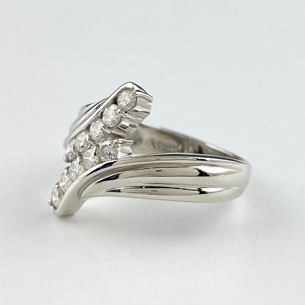 メレダイヤ デザインリング プラチナ 指輪 リング 12号 Pt900 ダイヤモンド レディース 【中古】 