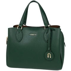 【在庫一掃】 フルラ ロゴ ハンドバッグ 2WAY ショルダーバッグ ハンドバッグ レザー グリーン レディース 【中古】brbag