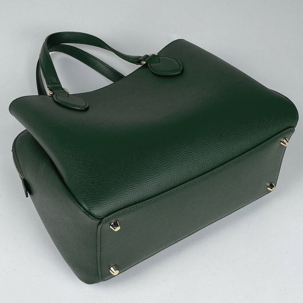 【在庫一掃】 フルラ ロゴ ハンドバッグ 2WAY ショルダーバッグ ハンドバッグ レザー グリーン レディース 【中古】brbag