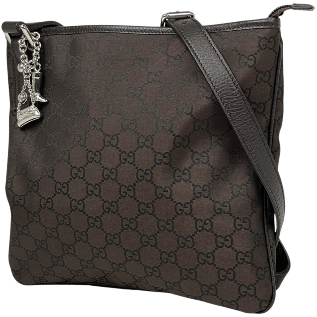 グッチ GG柄 ショルダーバッグ 斜め掛け ショルダーバッグ ナイロン ブラウン 268620 レディース 【中古】brbag