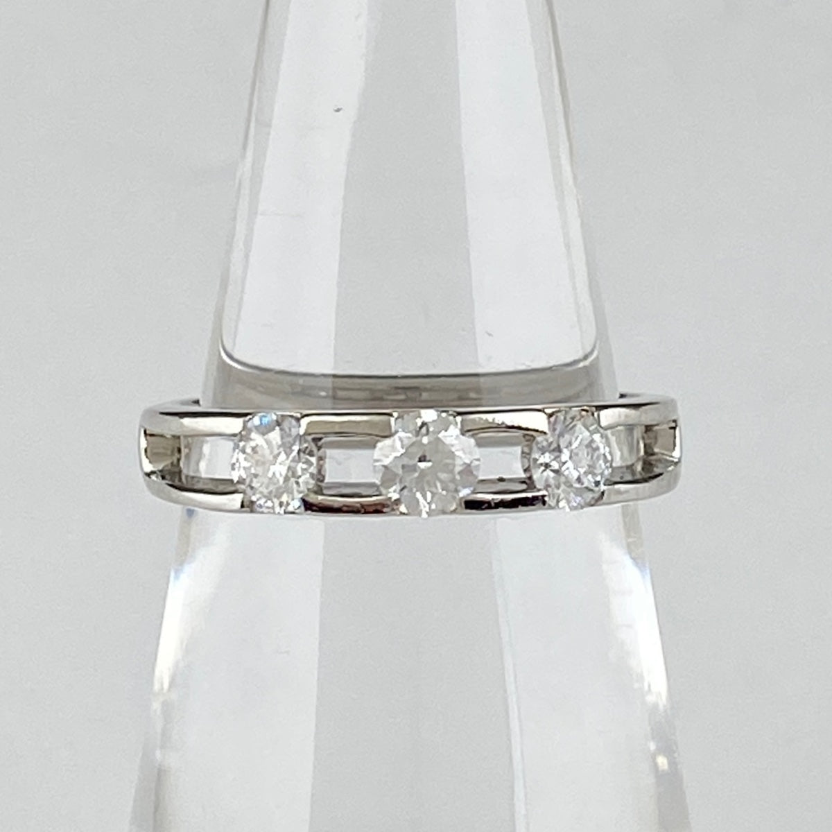 トリロジー メレダイヤ デザインリング プラチナ 指輪 リング 10.5号 Pt900 ダイヤモンド レディース 【中古】