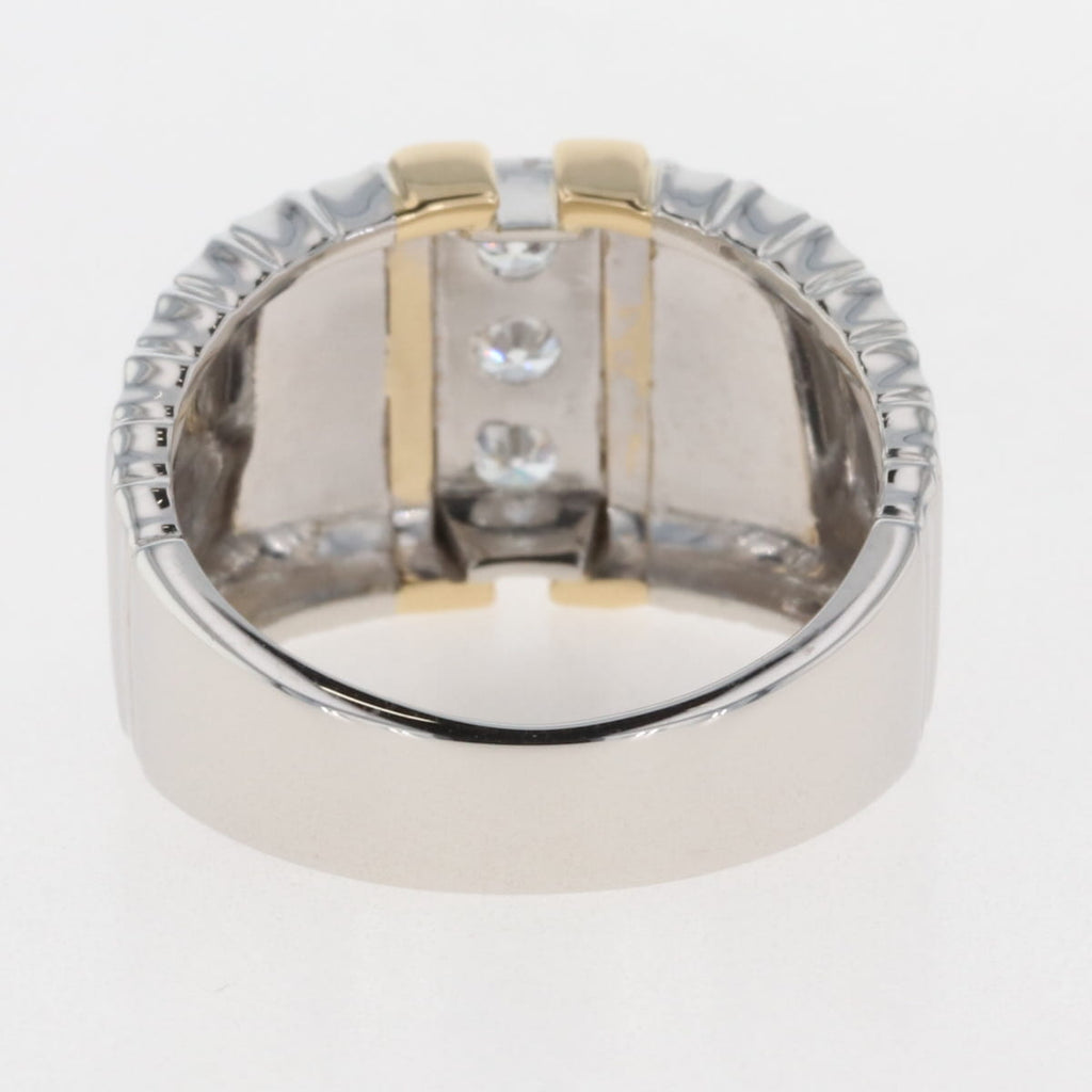 メレダイヤ デザインリング プラチナ YG イエローゴールド 指輪 リング 16号 Pt900 K18 ダイヤモンド レディース 【中古】 
 ラッピング可
