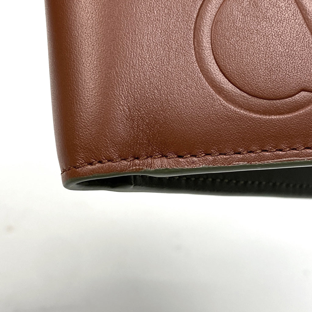 ロエベ アナグラム 二つ折り財布 札入れ カード入れ 二つ折り財布 レザー ブラウン レディース 【中古】brbag