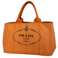 プラダ カナパ トート 2WAY ショルダーバッグ ハンドバッグ トートバッグ キャンバス オレンジ レディース 【中古】brbag