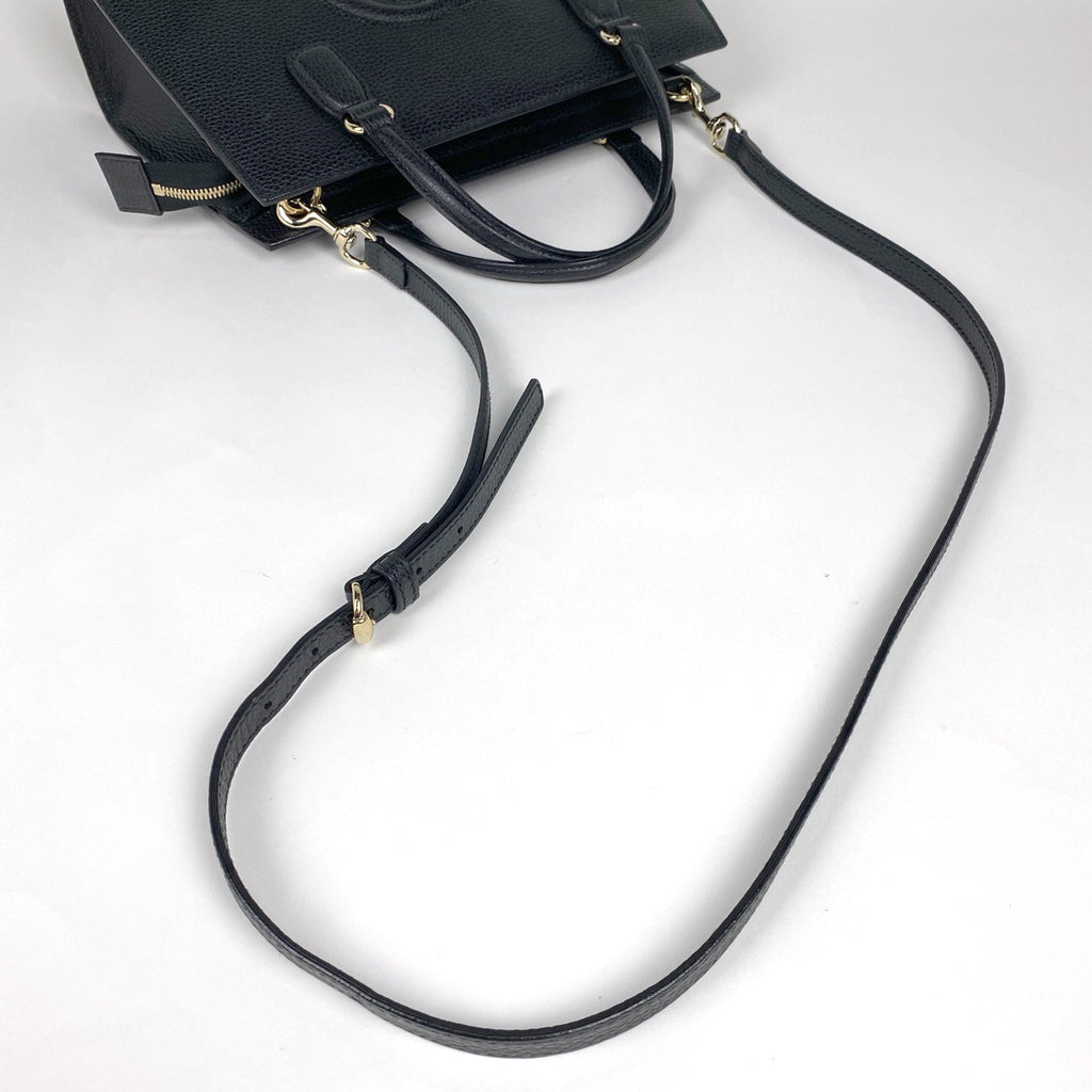 グッチ ソーホー ハンドバッグ 2WAY ショルダーバッグ インターロッキングG ハンドバッグ レザー ブラック 431571 レディース 【中古】brbag