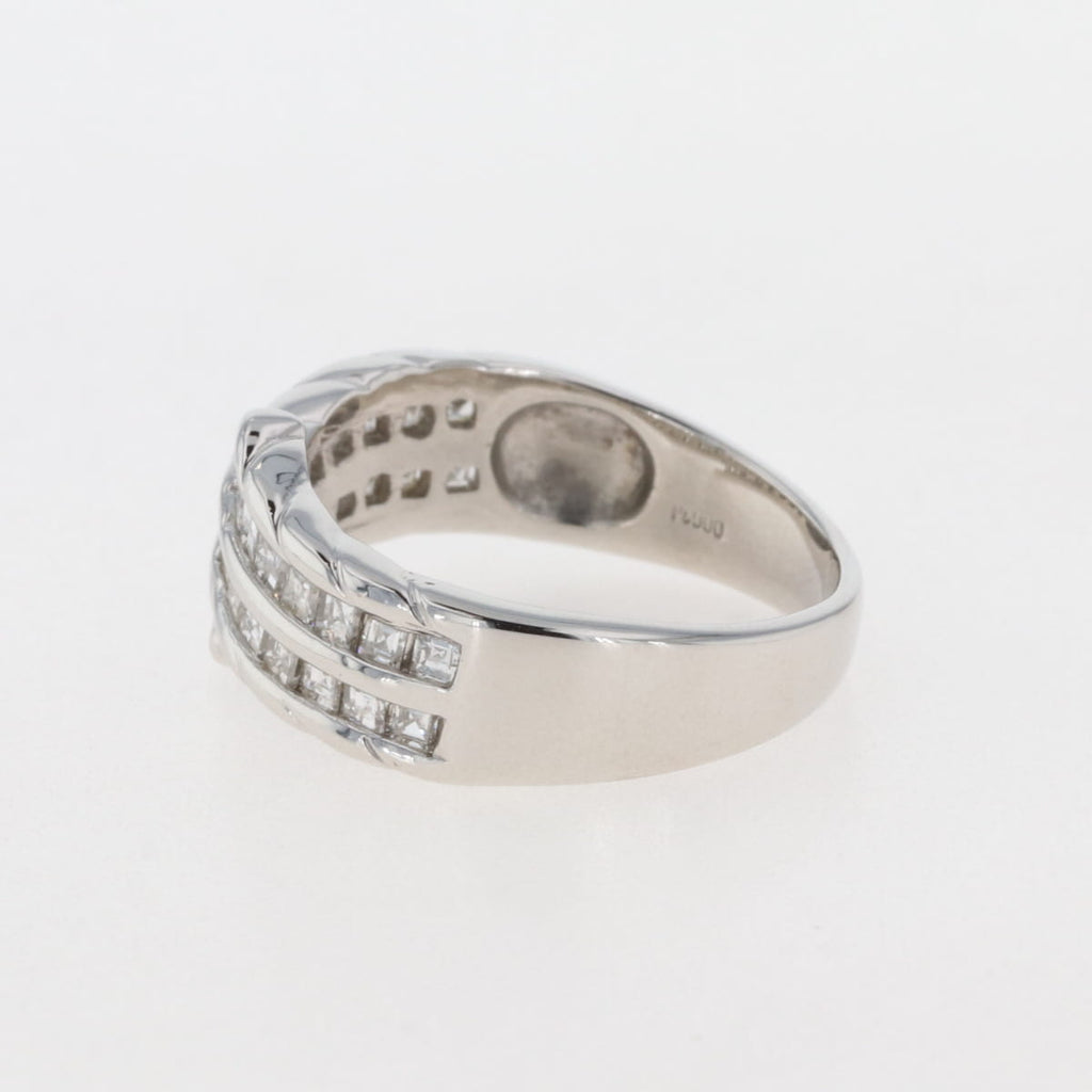 メレダイヤ デザインリング プラチナ 指輪 リング 15号 Pt900 ダイヤモンド レディース 【中古】 