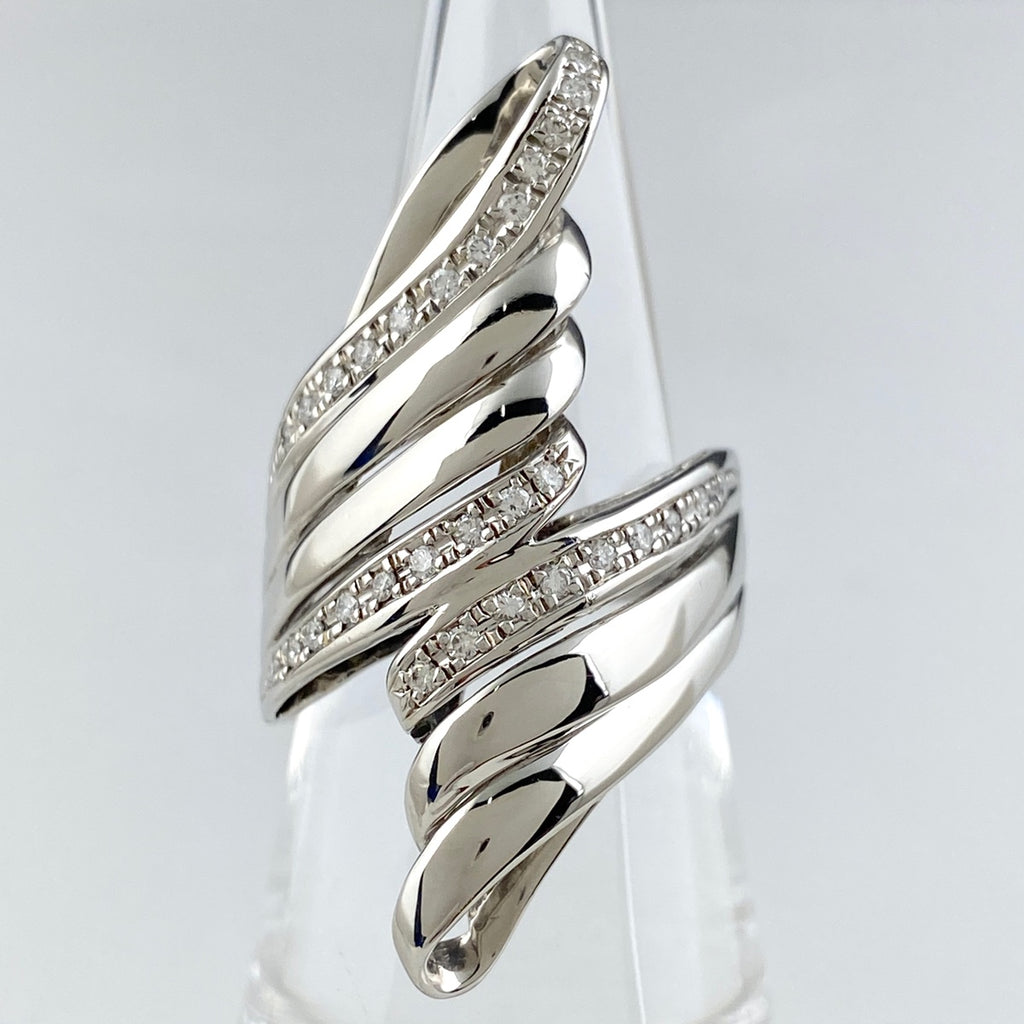 メレダイヤ デザインリング プラチナ 指輪 リング 16号 Pt900 ダイヤモンド レディース 【中古】, ラッピング可