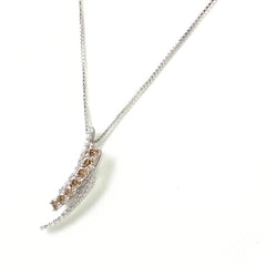 メレダイヤ デザインネックレス WG ホワイトゴールド ペンダント ネックレス K18 WG ダイヤモンド レディース 【中古】nbjwl