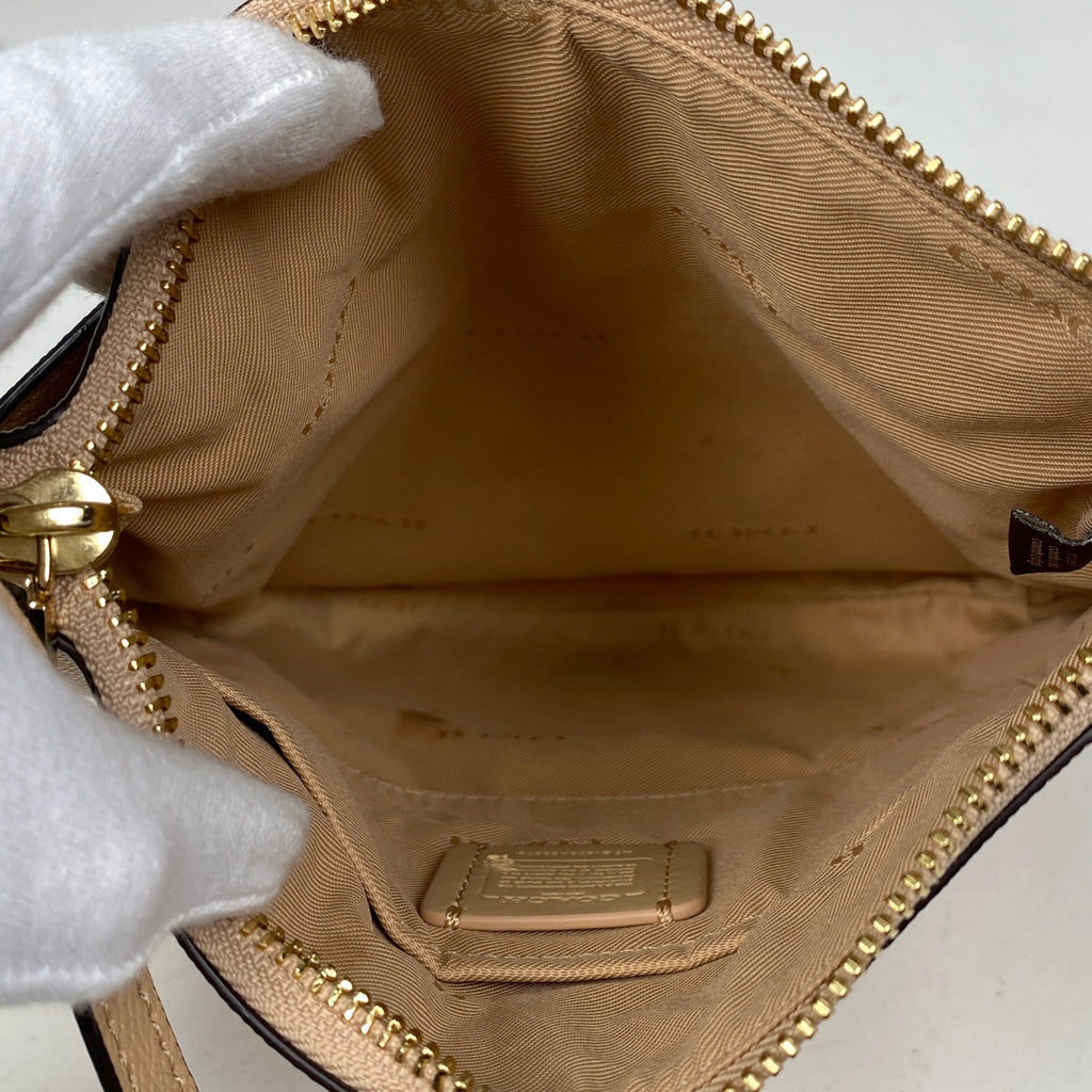 コーチ ロゴ ショルダーバッグ 斜め掛け ショルダーバッグ レザー ベージュ 59975 レディース 【中古】 brbag