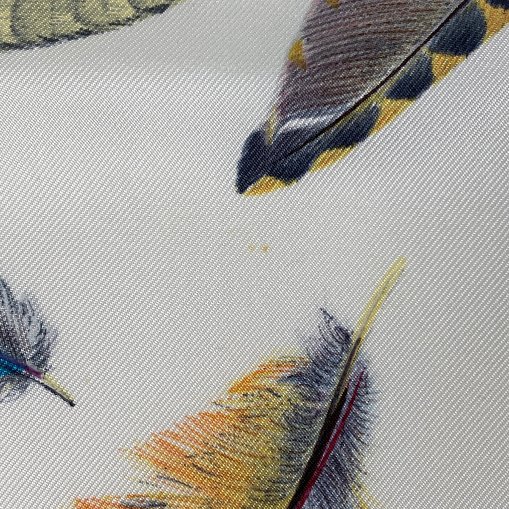 エルメス カレ 90 PLUMES par Henride Linares 羽柄 羽毛 スカーフ シルク ネイビー マルチカラー レディース 【中古】brbag