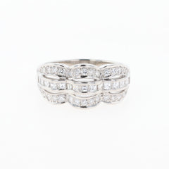 メレダイヤ デザインリング プラチナ 指輪 リング 15.5号 Pt900 ダイヤモンド レディース 【中古】nbjwl