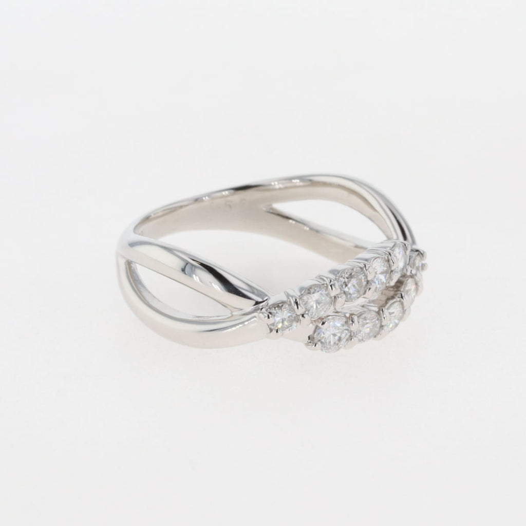 メレダイヤ デザインリング プラチナ 指輪 リング 11号 Pt900 ダイヤモンド レディース 【中古】, ラッピング可