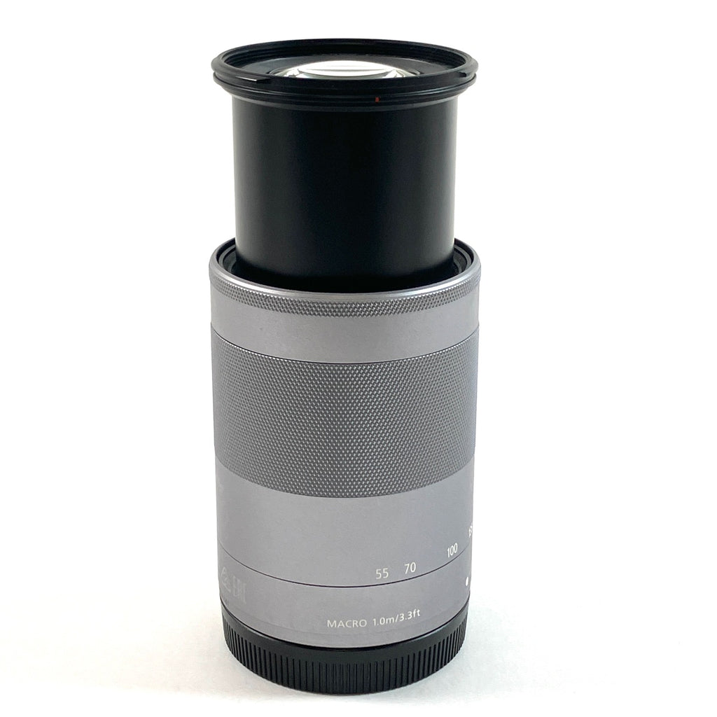 キヤノン Canon EF-M 55-200mm F4.5-6.3 IS STM シルバー 一眼カメラ用レンズ（オートフォーカス） 【中古】