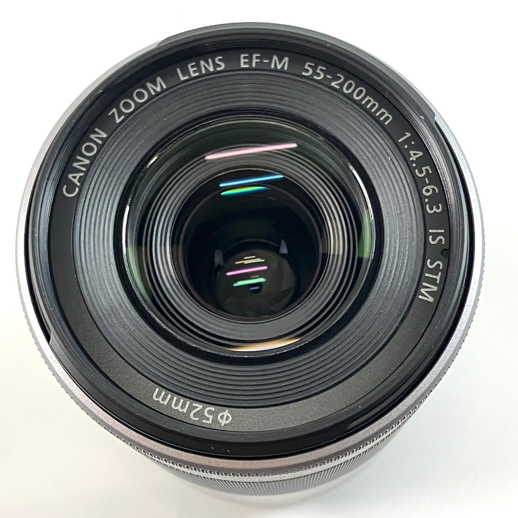 キヤノン Canon EF-M 55-200mm F4.5-6.3 IS STM シルバー 一眼カメラ用レンズ（オートフォーカス） 【中古】