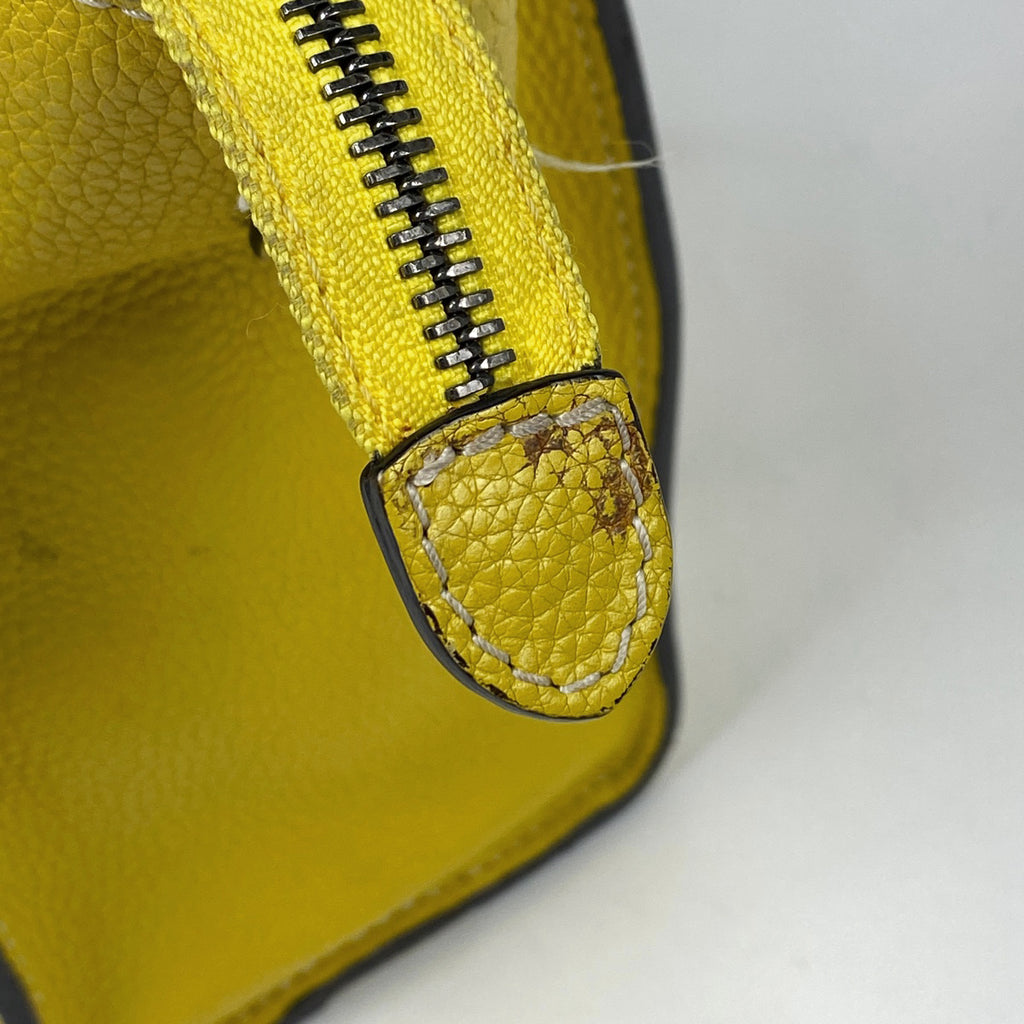 セリーヌ ラゲージ ナノショッパー 2WAY ショルダーバッグ ハンドバッグ レザー イエロー レディース 【中古】 brbag
