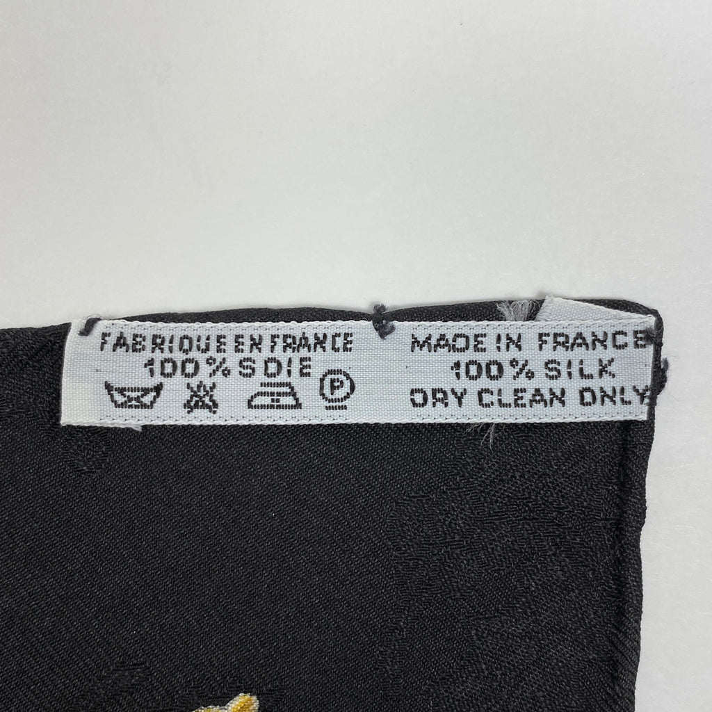 エルメス カレ 90 Plumes et Grelots 羽飾りと鈴 スカーフ シルク ブラック マルチカラー レディース 【中古】brbag