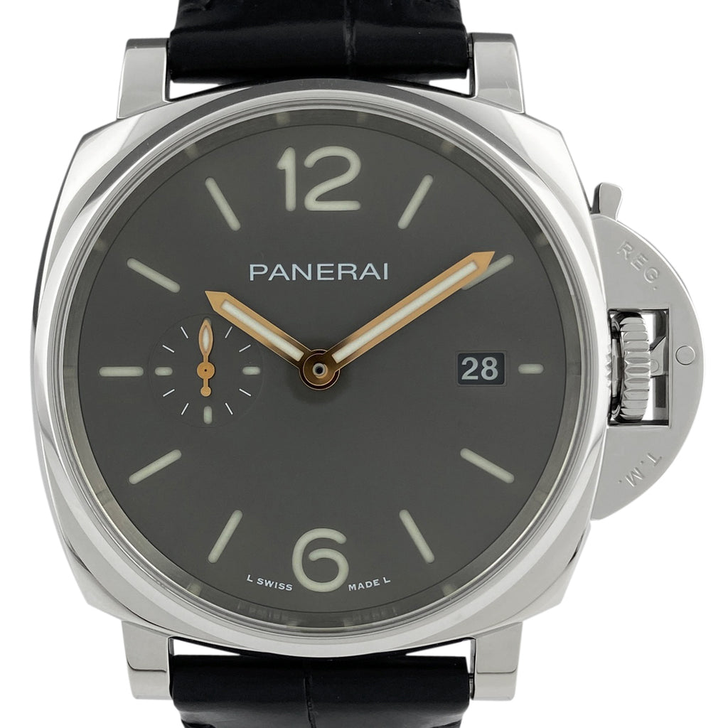 オフィチーネパネライ ルミノール ドゥエ PAM01250 腕時計 SS レザー 自動巻き グレー メンズ 【中古】 
 ラッピング可
