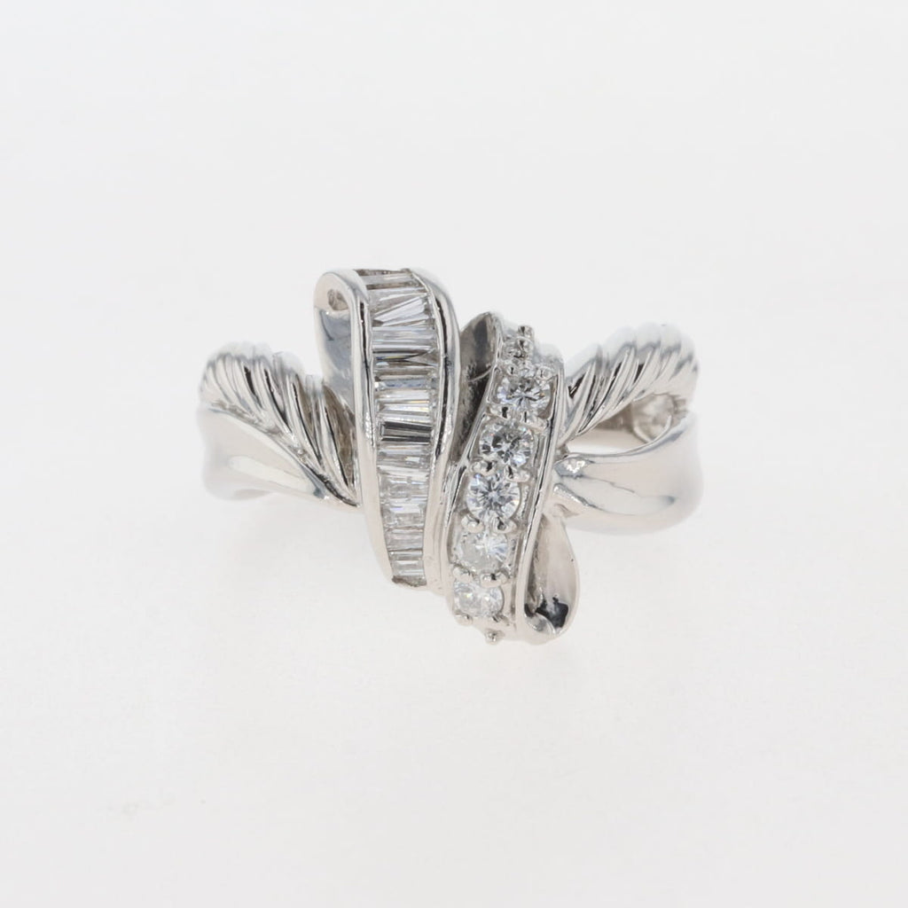 メレダイヤ デザインリング プラチナ 指輪 リング 16号 Pt900 ダイヤモンド レディース 【中古】 , ラッピング可