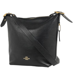 コーチ ヴァル ダッフル ショルダーバッグ ロゴ ショルダーバッグ レザー ブラック C2818 レディース 【中古】brbag