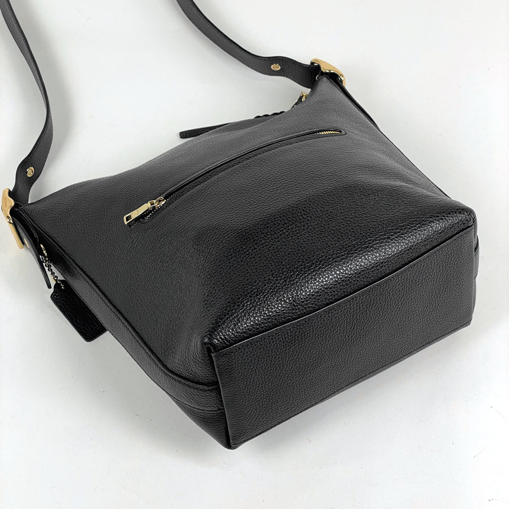 コーチ ヴァル ダッフル ショルダーバッグ ロゴ ショルダーバッグ レザー ブラック C2818 レディース 【中古】brbag