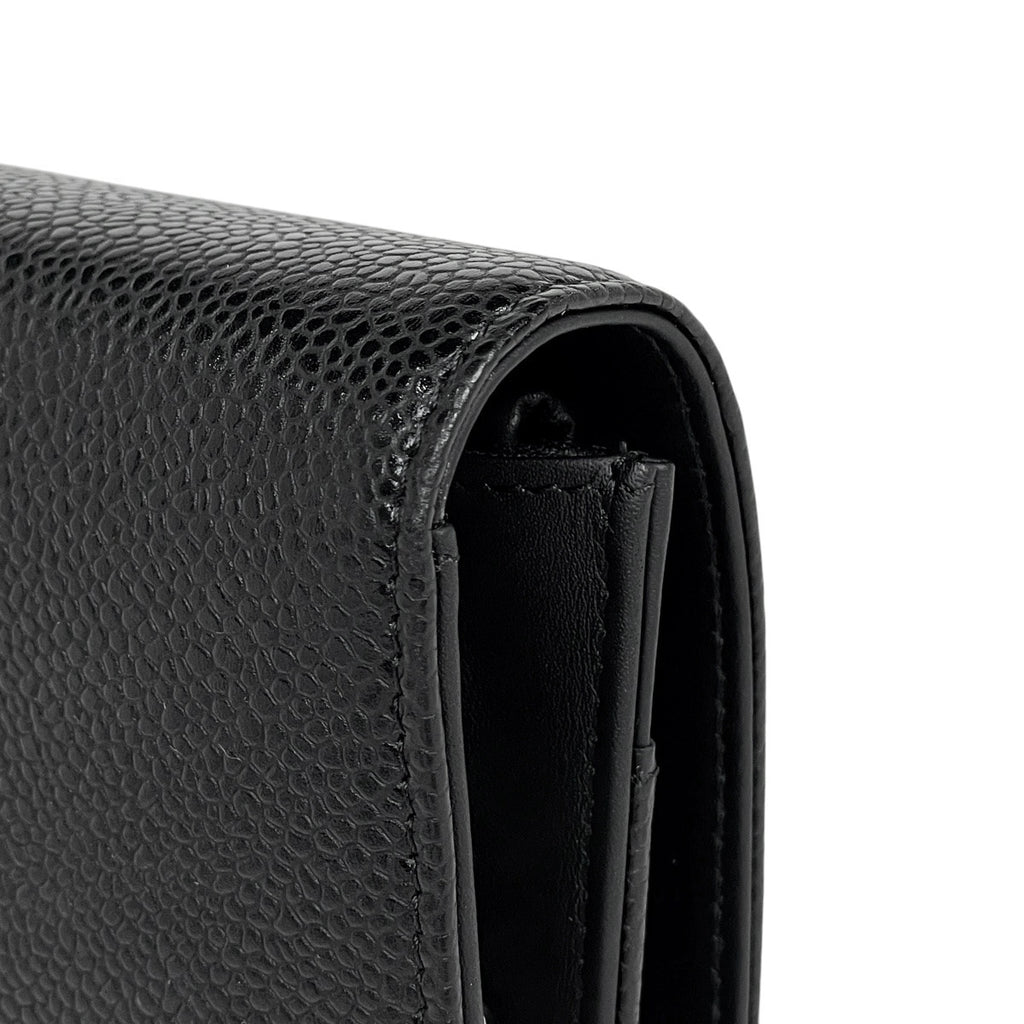 シャネル ココマーク チェーン ウォレット 財布 ショルダーバッグ キャビアスキン ブラック レディース 【中古】brbag
