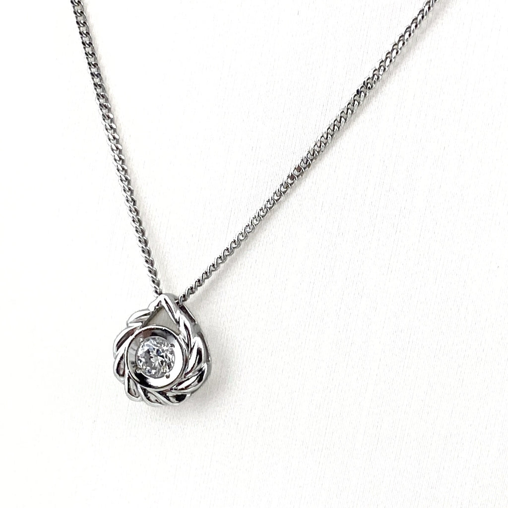 ダイヤモンド デザインネックレス プラチナ ペンダント ネックレス Pt900 Pt850 ダイヤモンド レディース 【中古】nbjwl