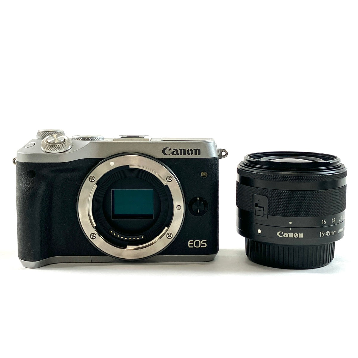 バイセル公式】キヤノン Canon EOS M6 EF-M 15-45 IS STM レンズキット シルバー デジタル ミラーレス 一眼カメラ  【中古】 - バイセルブランシェ