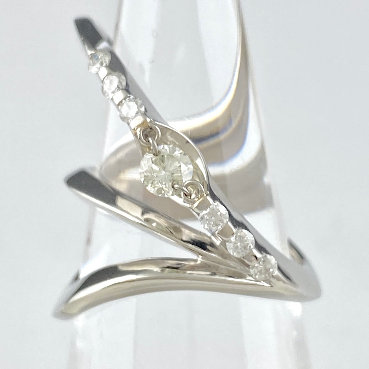 メレダイヤ デザインリング プラチナ 指輪 リング 17号 Pt900 ダイヤモンド メンズ 【中古】, ラッピング可