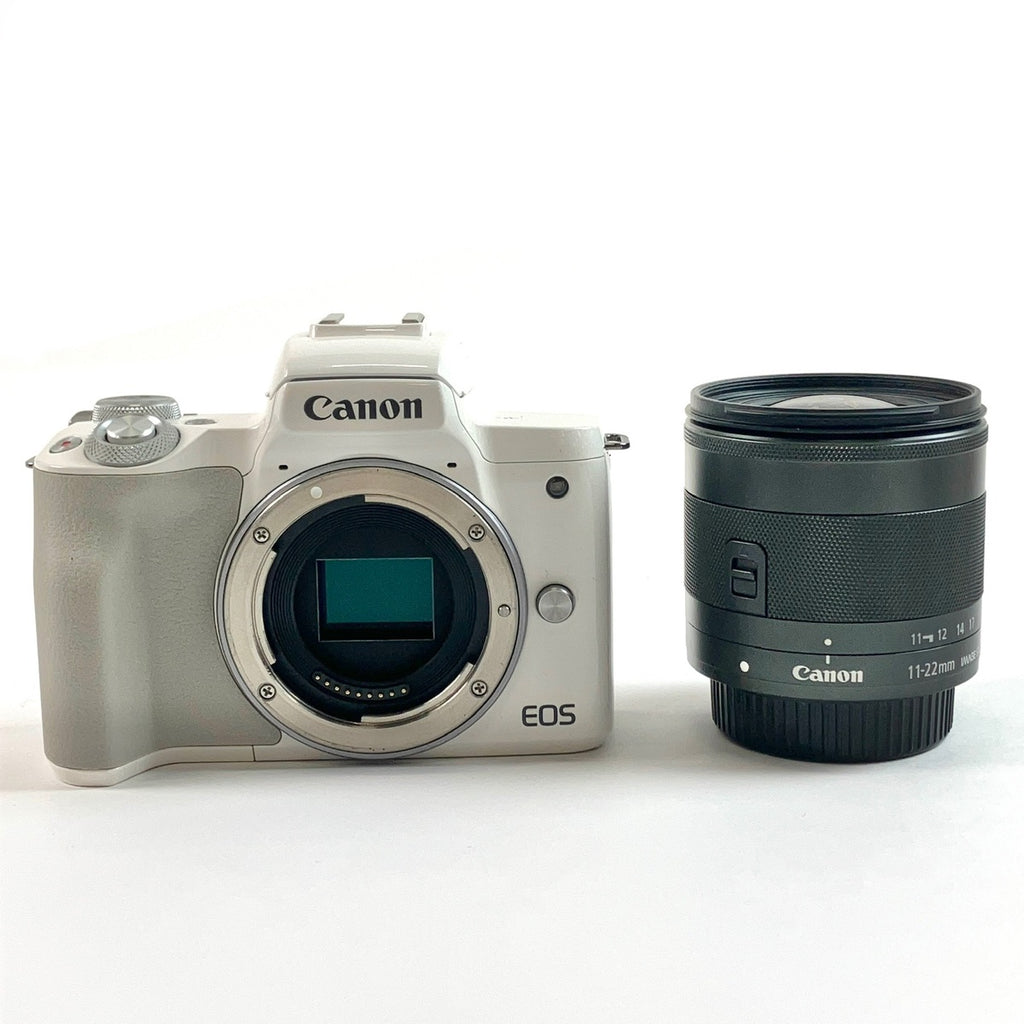 キヤノン Canon EOS Kiss M ホワイト + EF-M 11-22mm F4-5.6 IS STM デジタル ミラーレス 一眼カメラ 【中古】