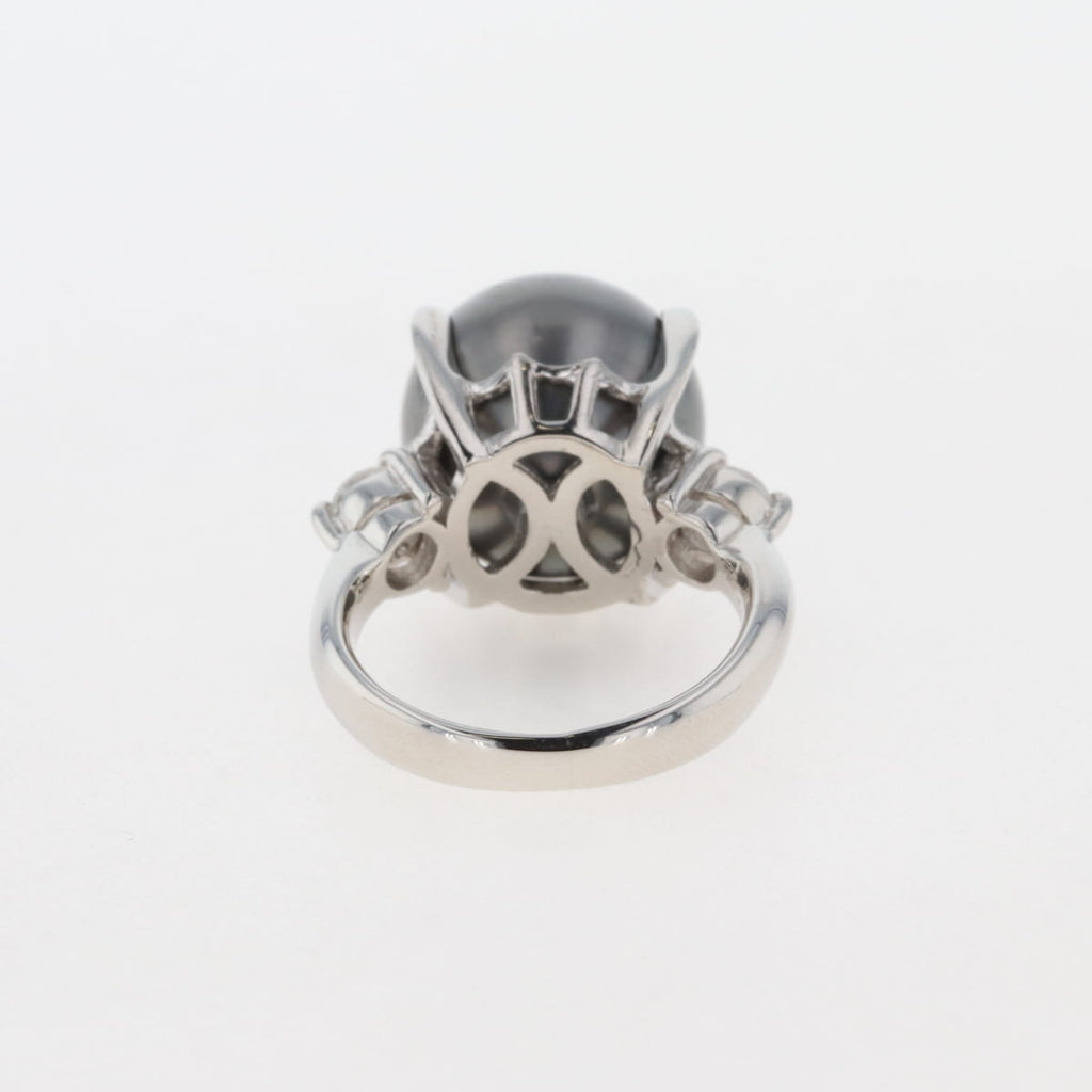 パール デザインリング プラチナ 指輪 メレダイヤ 真珠 リング 8号 Pt900 パール ダイヤモンド レディース 【中古】 
 ラッピング可