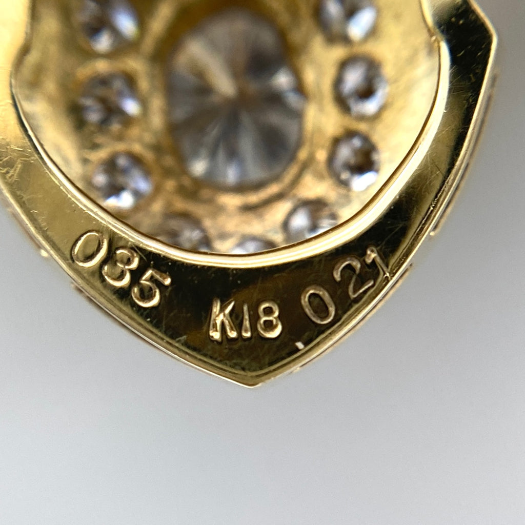 ダイヤモンド デザインネックレス YG イエローゴールド ペンダント メレダイヤ ネックレス K18 750 ダイヤモンド レディース 【中古】nbjwl