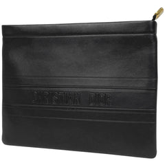 クリスチャンディオール ロゴ クラッチバッグ セカンドバッグ クラッチバッグ レザー ブラック レディース 【中古】 brbag