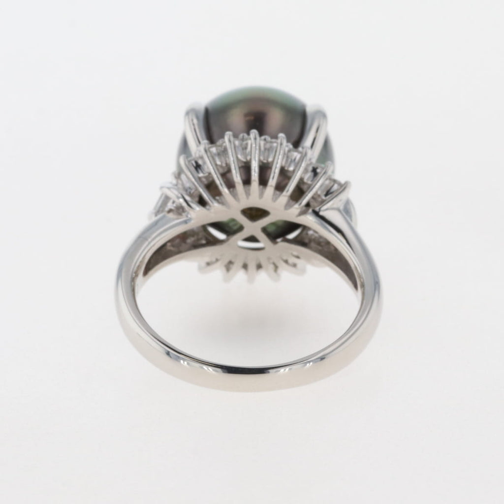 パール デザインリング プラチナ 指輪 メレダイヤ 真珠 リング 14号 Pt900 パール ダイヤモンド レディース 【中古】 
 ラッピング可