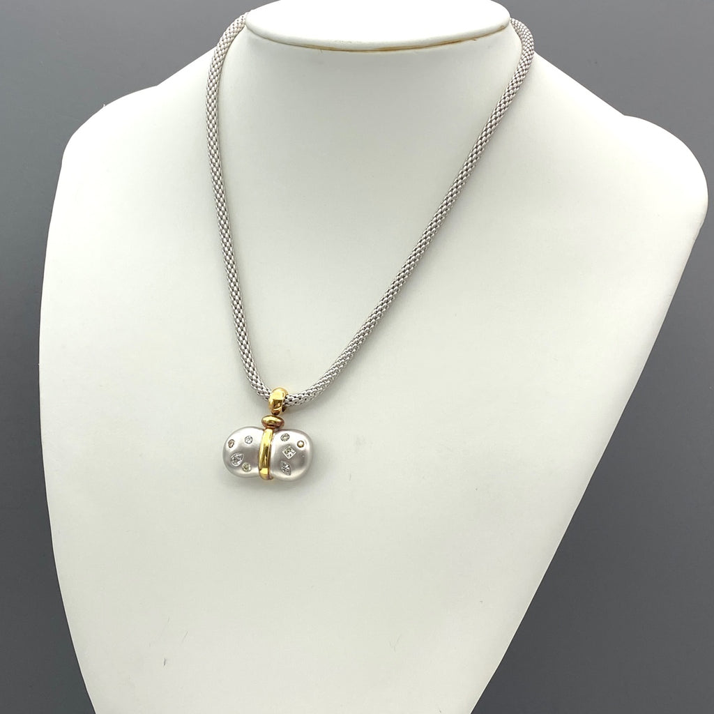 メレダイヤ デザインネックレス YG イエローゴールド ペンダント ネックレス 750 ダイヤモンド レディース 【中古】nbjwl