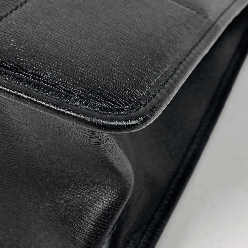 グッチ ロゴ ビジネスバッグ ハンドバッグ ブリーフケース ビジネスバッグ レザー ブラック 28711 メンズ 【中古】 brbag
