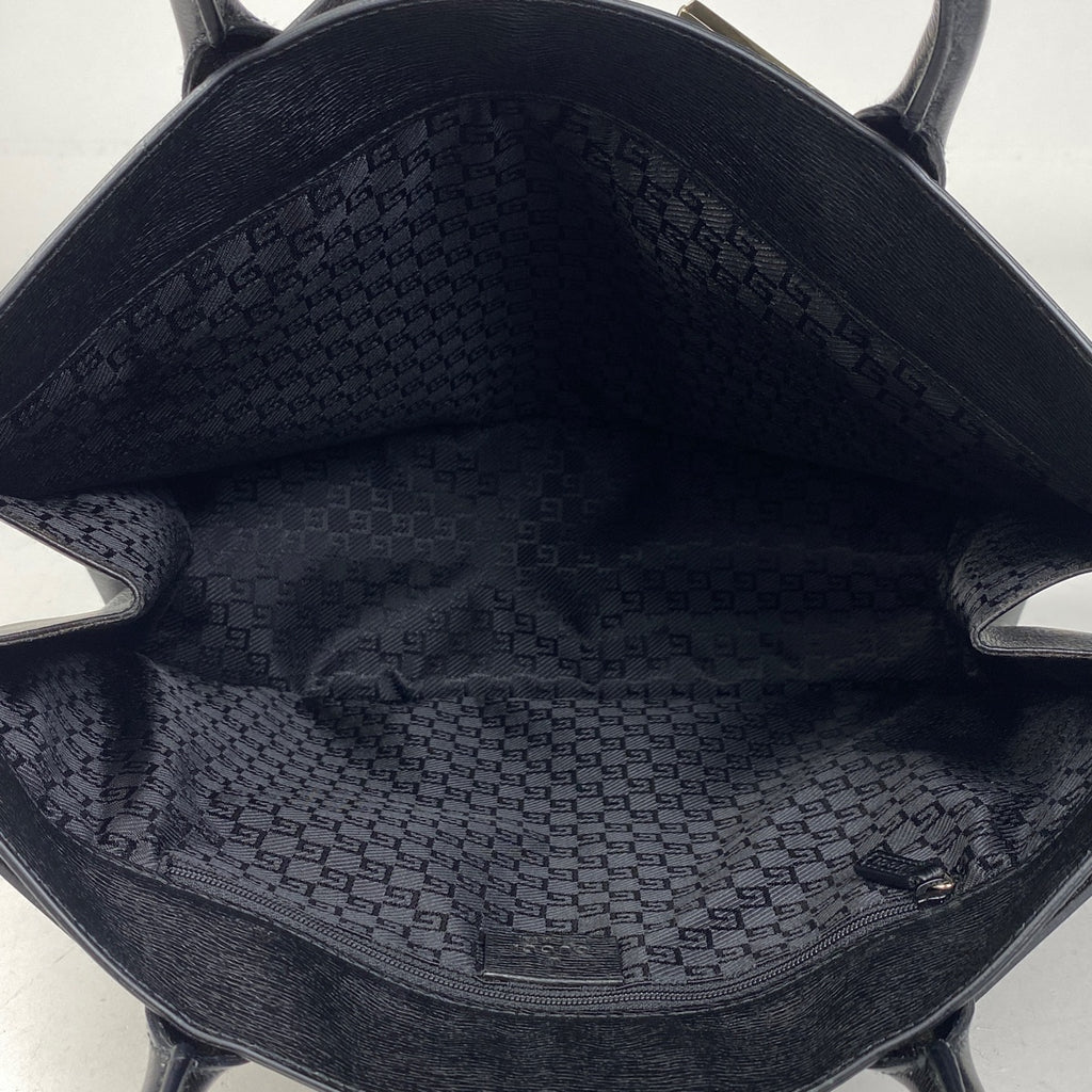 グッチ ロゴ ビジネスバッグ ハンドバッグ ブリーフケース ビジネスバッグ レザー ブラック 28711 メンズ 【中古】 brbag