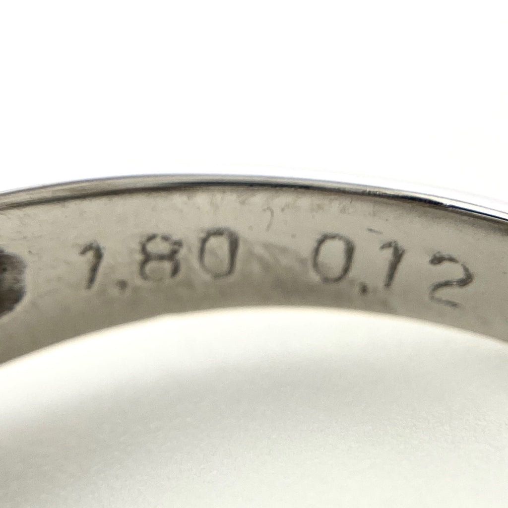 アクアマリン デザインリング プラチナ 指輪 メレダイヤ リング 12号 Pt900 アクアマリン ダイヤモンド レディース 【中古】nbjwl
